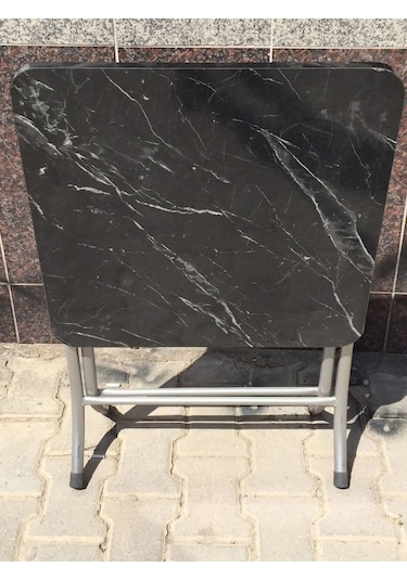 Sadeceonda Siyah Katlanır Balkon Masası - 60x60 Cm
