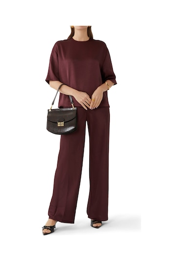 Vince Şık Saten Bluz Burgundy