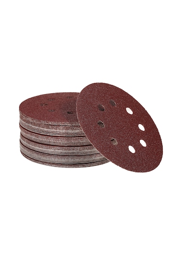 E25192 50 Adet Zımpara Diskleri 5.9 İnç 150 Mm 8 Delik 240/180/120/80/60