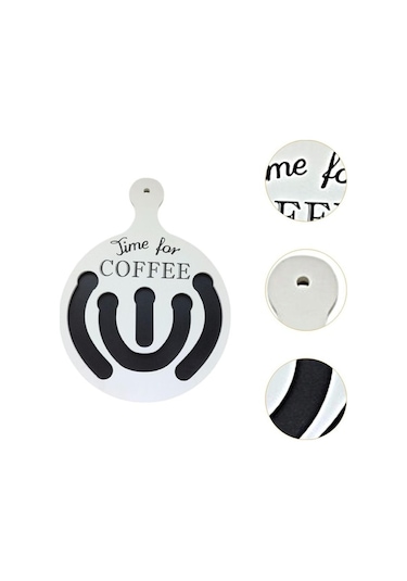 Trendooze Ahşap Kahve Pod Tutucu Seri Raf, Beyaz, Bar/kafe Dekoru Beyaz