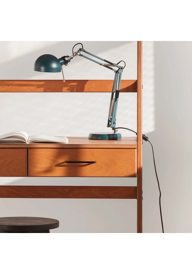 Woodesk Cosmos Ahşap Çalışma Masası Ve Kitaplık, 190x100 Tik Renk Teak