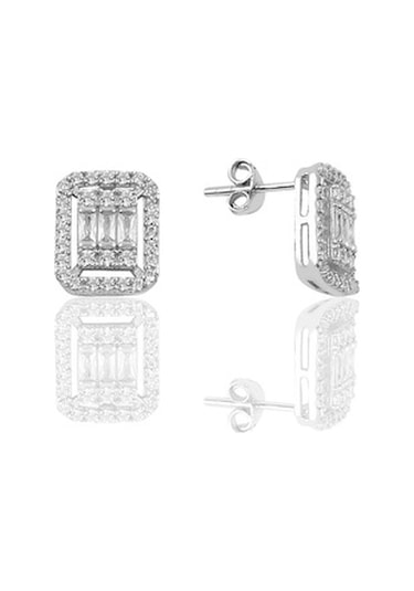 Gümüş Rodyumlu Baget Taşlı Dörtlü Set (535071419)