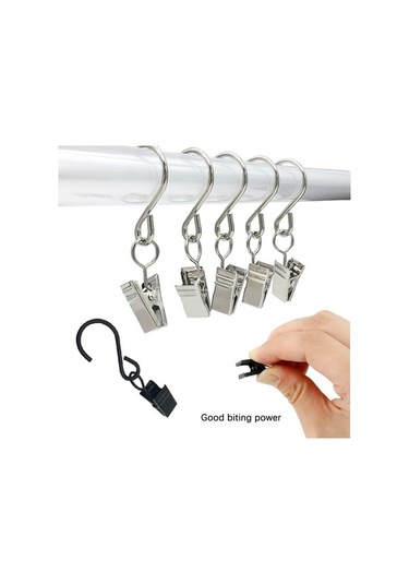 Ulzyvf 50 Adet Siyah Paslanmaz Çelik S Kanca - Fotoğraf, Kamp Çadırı, Işık Askısı Siyah