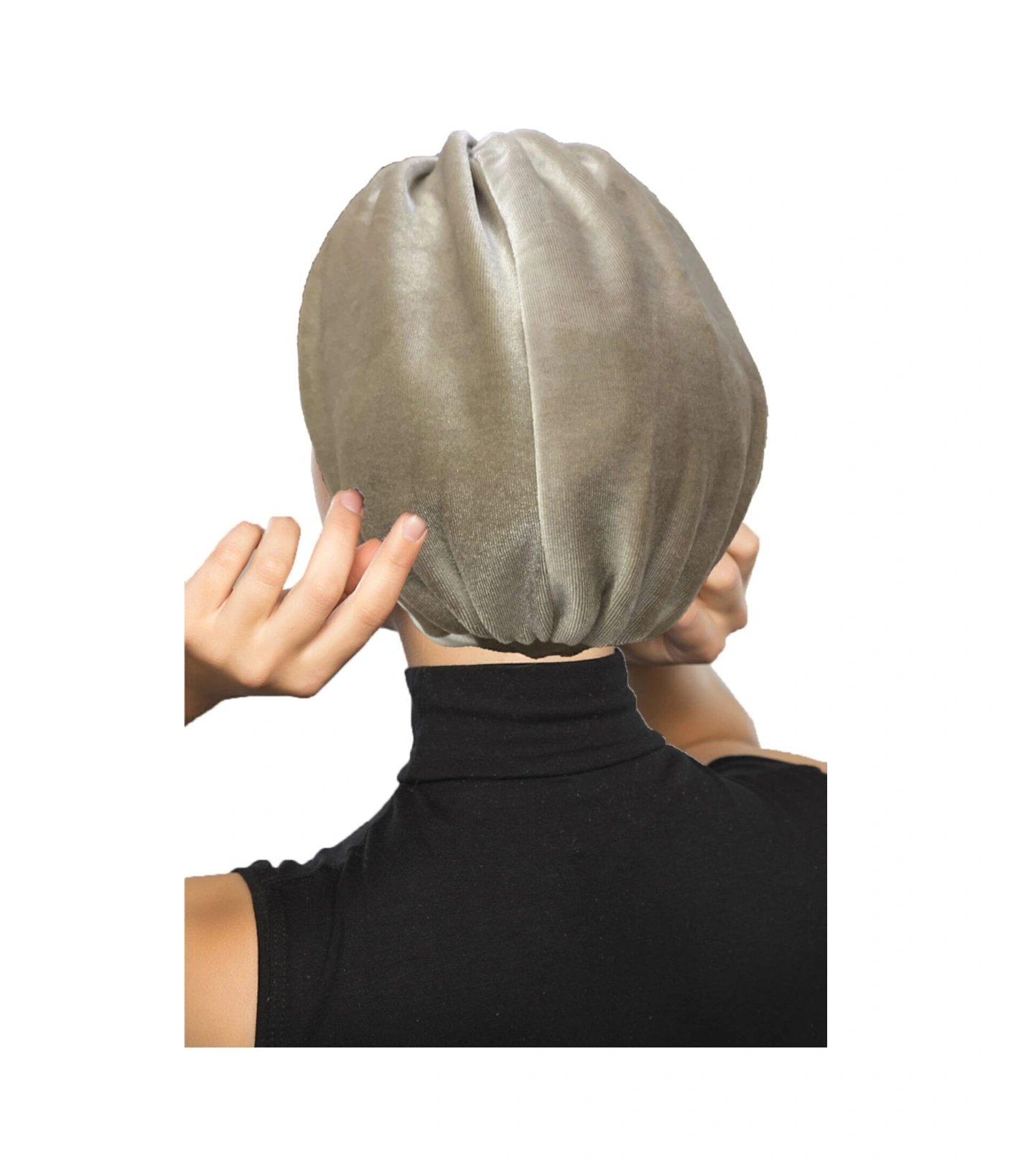 Kadife Kardelen Astarlı Bej Hazır Türban Tesettür Bone Bej