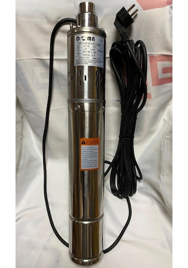 Dalgıç Derinkuyu Pompa - 4" Motorlu - Helezon Tip - Bakır Sargı - 1 Hp - 220v - 10 Mt Kablo - Dik 80 Mt 1m3/s