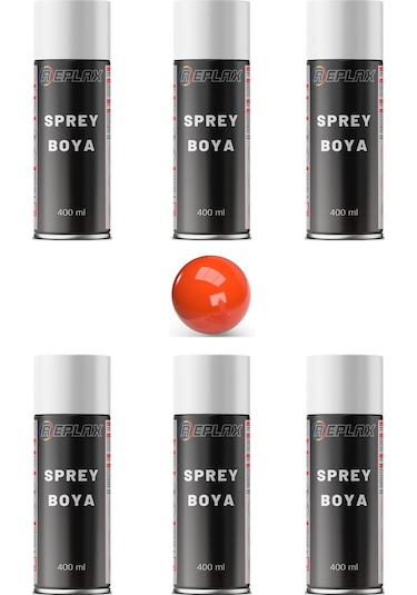 6 Adet Ral 2004 Turuncu Sprey Boya 400 Ml.