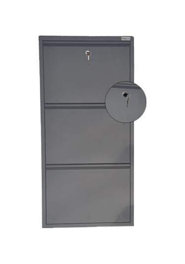 Kilitli 3'lü Metal Ayakkabılık - Antrasit