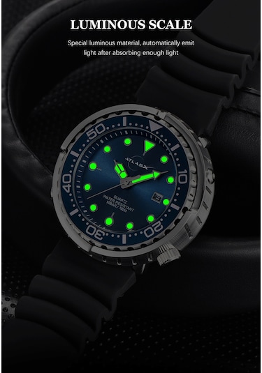 AtlasX Diver Quartz 100M Su Geçirmez Tasarım Erkek Kol Saati