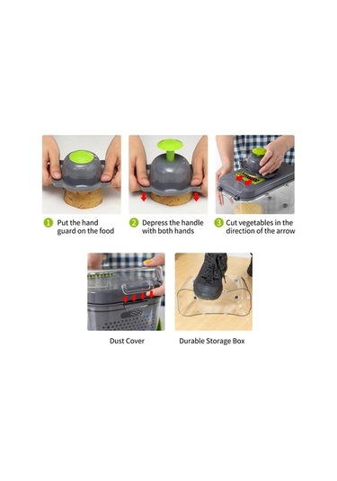 Maoyaya Sebze Manuel Konteynerli Kesici Gıda Fonksiyonlu Doğrayıcı, Doğrayıcı Doğrayıcı Çok Arada 22'si 1 Jf Gri