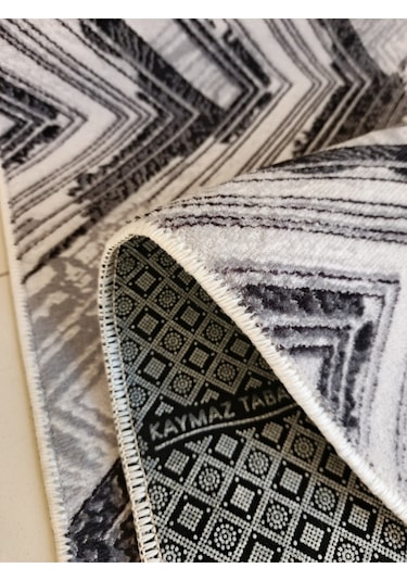 Gri Modern Desen Yıkanabilir Kaymaz Dört Mevsimlik Salon Banyo Balkon Genç Odası Kesme Halı Gri 4