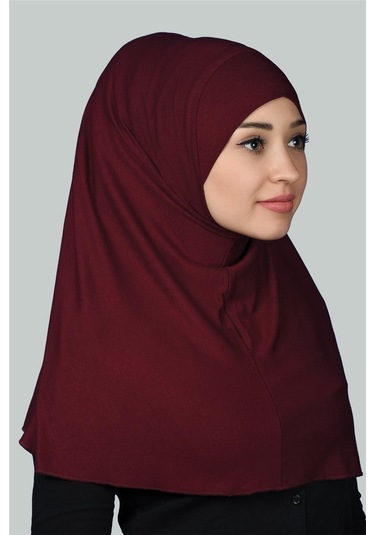 Hazır Türban Pratik Eşarp Tesettür Hijab - Namaz Örtüsü Xl Bordo