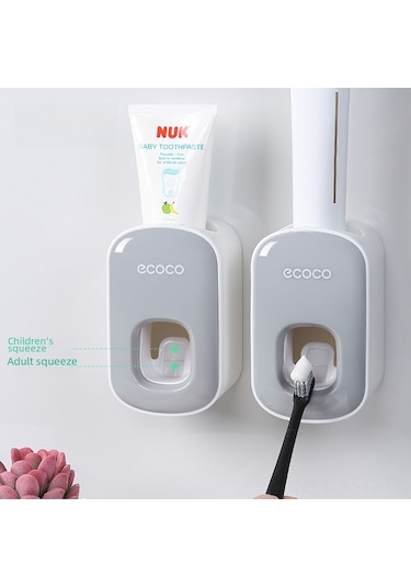 Springsun Otomatik Macun Sıkıcı Duvar Tipi, Delme Yok Kurulum, Ev Bathroom Organizer Seti Siyah-beyaz Diğer