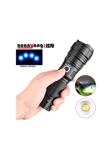 Ranyeek P70 Led El Feneri, Geniş Yakınlaştırma, Parlak Uzaktan Işık, Akım Göstergesi, Acil Dış Mekan Kullanıma Uygun, Veri Kablosu Dahil Çok Renkli