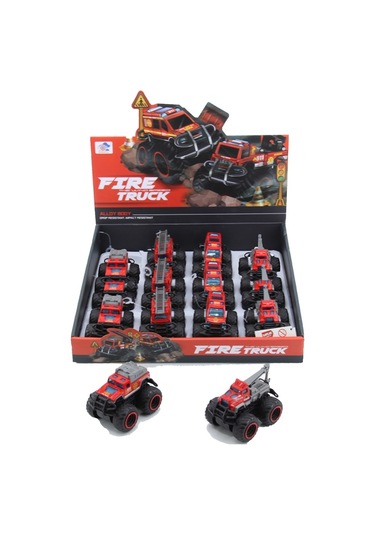 779-69a Duble Sürtmeli Metal Dıecast İtfaiye Renkli