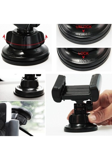 Joyhub 3r-1005 Evrensel Araç Için Vantuzlu Telefon Tutacağı - Siyah Siyah Torpido Üstü Yok Fı7m45