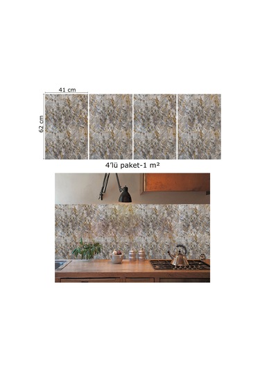 Tink Kendinden Yapışkanlı Yeşim Taşı Desenli Pvc Panel 41x62 Cm