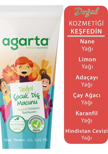 Agarta Doğal Çocuk Diş Macunu 3 x 75 ML