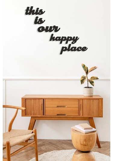 This Is Our Happy Place Duvar Yazısı Ahşap Duvar Dekorasyon