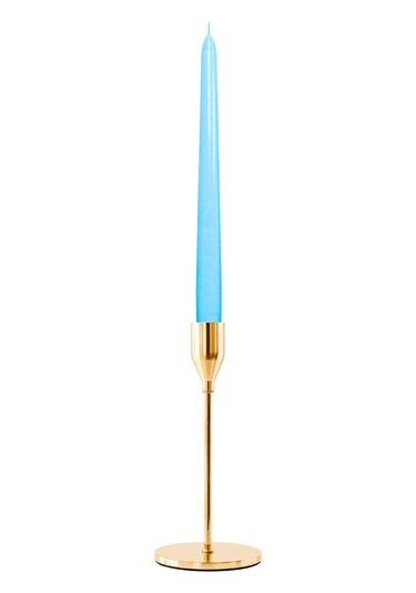 6 Lı Kısa Açık Mavi Konik Şamdan Mum Yükseklik 18 Cm Açık Mavi
