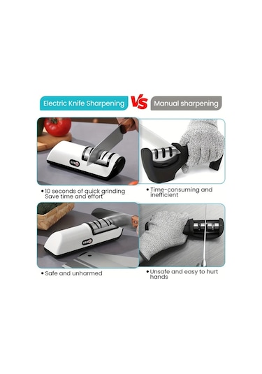 Xuweiwei H8 Profesyonel Usb Sarj Edilebilir Elektrikli Bicak Bileme Makinesi 2 Asamali 20 Derece Duz Kenar Mutfak Bicaklari Bileme Ve Parlatma İcin