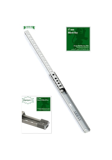 Array Teleskopik İnce Bilyalı Çekmece Rayı 17 Mm 310 Mm