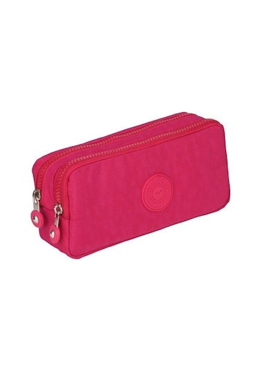 2 Bölmeli Krinkıl Kumaş Su Geçirmez Kalemlik Rlx124-pembe