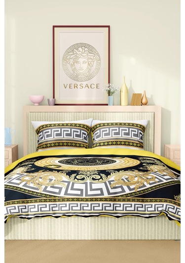Marka Nevresim Takımı Çift Kişilik Pamuklu Saten Kumaş 6 Parça 3d Dijital Baskı Duvet Cover Set Model No:91 Renkli