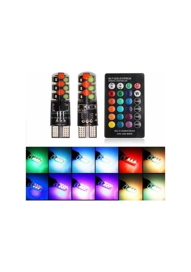Park Ampulü Rgb T10 Park Ampulü Renk Değiştiren Kumandalı