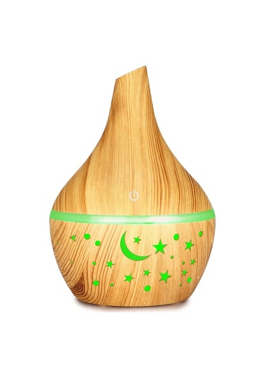 Moly 7 Renkli Led Aromaterapi Dağıtıcı, 300ml, Usb Şarjlı, Yumuşak Ahşap Desenli, Düşük Gürültülü