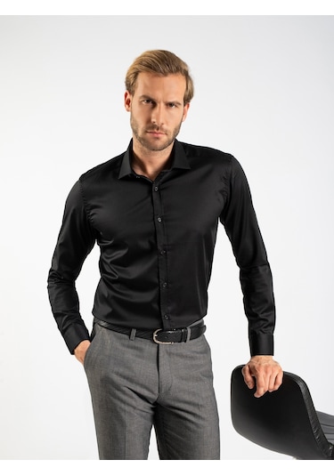 Toss Erkek Extra Slım Fıt Gömlek-siyah 513304301-07 Siyah