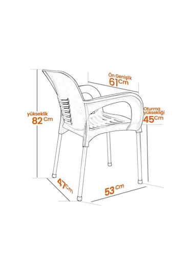 Sadikplastik 4 Adet Metal Ayaklı Eyfel Plastik Sandalye Yeşil