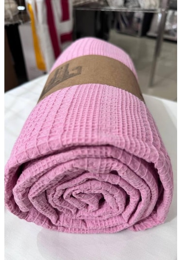 Çeyiz Diyarı Çift Kişilik Yazlık Pamuklu Tek Pike Pembe Pembe
