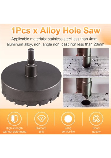 Delik Testeresi 100mm Sert Alaşımlı Genişletilmiş Delik Testeresi Metal Demir Ahşap