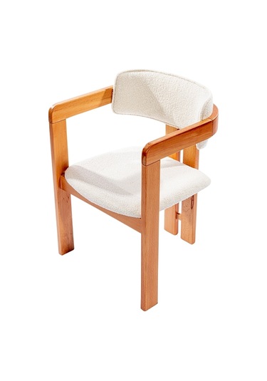 Narvik İskandinav Still T Model Ahşap Sandalye Natural - Beyaz