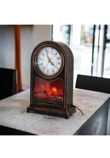 Dekoratif Led Işıklı Saatli Şömine Usbli -451 Renkli