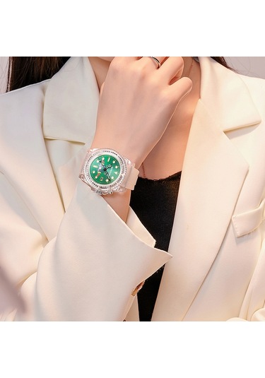 Sones Skmeı 1534 Elmas Kakmalı Zarif Su Geçirmez Kuvars Çelik Bantlı Saat Gümüş Gül Altın