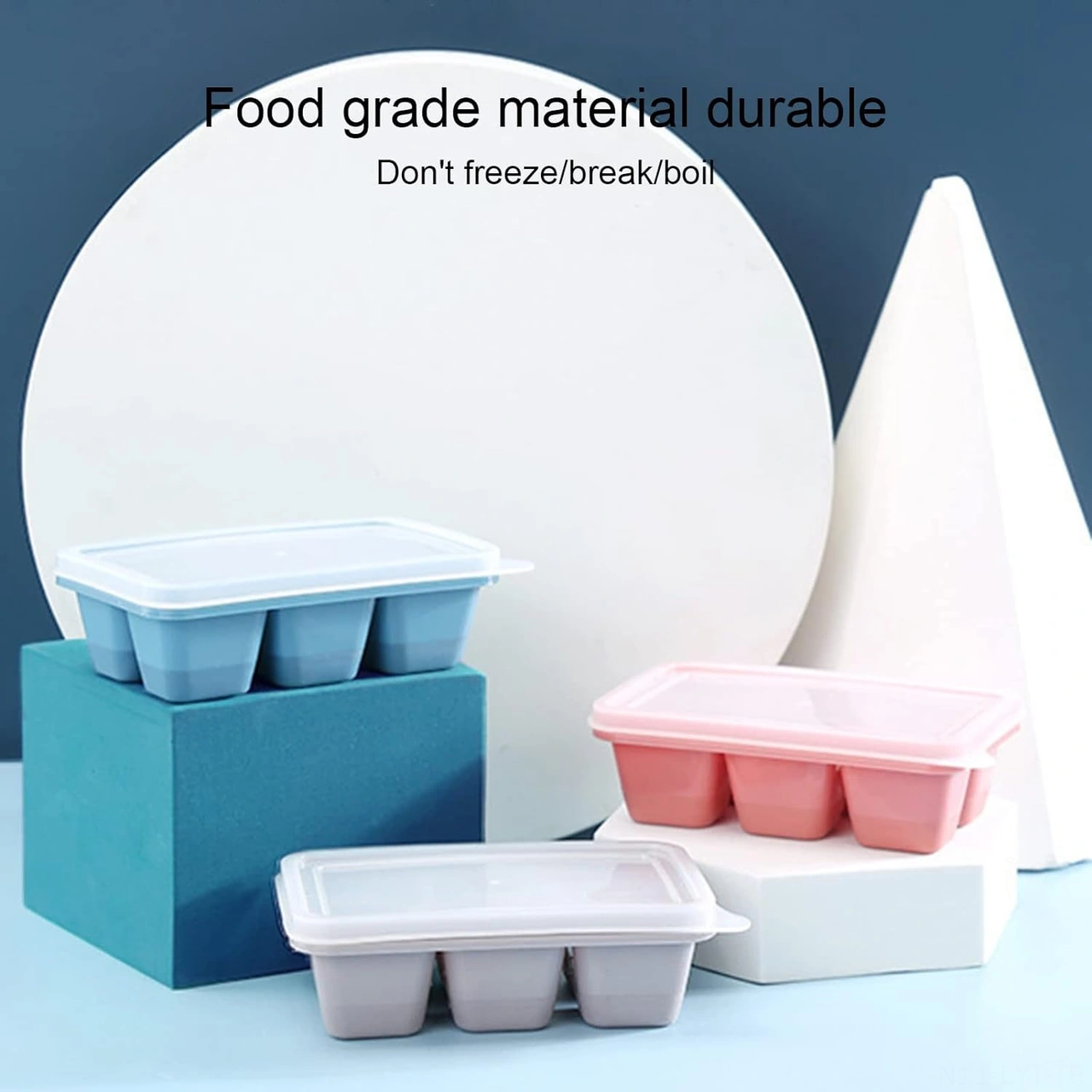 Youtek Gri Silikon Buzluk 6 Bölmeli Kapağıyla, Leakproof, Sağlıklı Malzeme, Kolay Çıkarma, Ev/bar/mutfak Kullanıma Uygun Çok Renkli