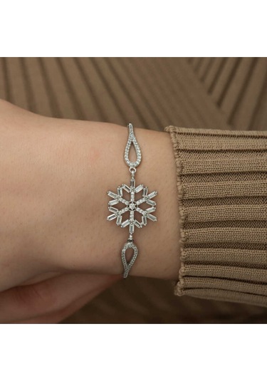 Casera's Gümüş Baget Taşlı Kar Tanesi Bileklik Csr2183297 Gümüş
