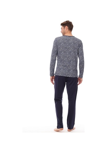 Pijadore 1535 Erkek Lacivert Uzun Kollu Pijama Takım 001
