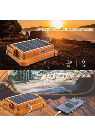 Ultra Parlak Led Solar Projektör Usb Şarj Edilebilir Kamp Feneri Su Geçirmez Dış Mekan Taşınabilir Arama Işığı Spot Işık Projektör Diğer