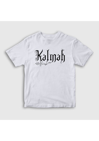 Presmono Unisex Çocuk Logo Kalmah T-shirt Beyaz