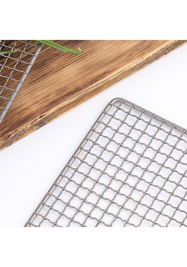 Springsun Titanyum Izgara Ağı - Ultra Hafif, Isı Ve Korozyona Dayanıklı, Düzgün Isıtma, Yemek Tutucu Dalgalı Yüzeyli, Gıda Lezzeti Bozmayan Gümüş