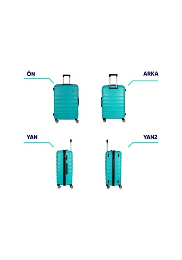 Vegmann Delphin Su Yeşili Büyük Boy Valiz Su Yeşili