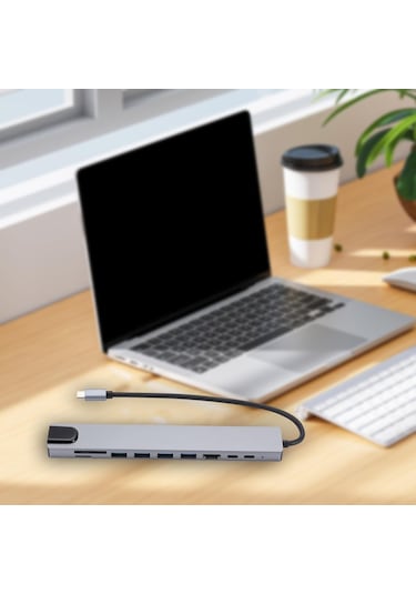 Suntek 10'u 1 Arada Usb C Hub Bağlantı İstasyonu Sağlam