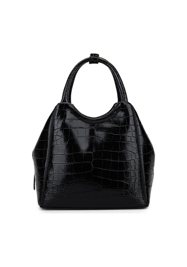 Tamer Tanca Kadın Suni Deri Siyah Kroko Kol Çantası 1003 2031 Bn Cnt Sk25-26 Sıyah Kroko Siyah