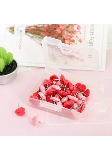 Kalp Şekli 50 Pcs Plastik Yüksek Kaliteli Mantar Kurulu Güvenlik 0.35 CM