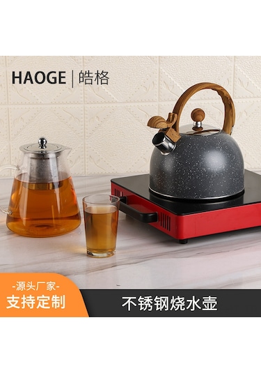 Hangfox 3 Litre Çelik Çıngıraklı Su Kaynar, Indüksiyon Uyumlu, Büyük Kapasiteli, Günlük Kullanım İçin Isı Tutucu Siyah