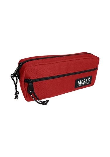 Jacbag Çift Fermuarlı Kırmızı Kız Çocuk Kalem Kutusu Çok Renkli