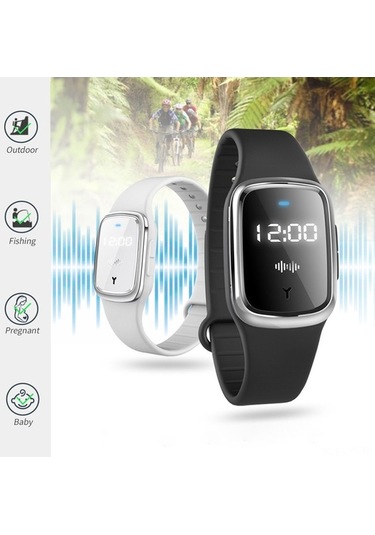 Moly Çocuk Yetişkin Siyah Ultrasonik Uyku Güvenliği Bileklik, Etkili Musluk Kovucu