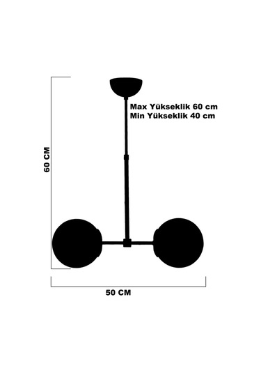 Libya 2'li Eskitme Füme Camlı Avize Çok Renkli